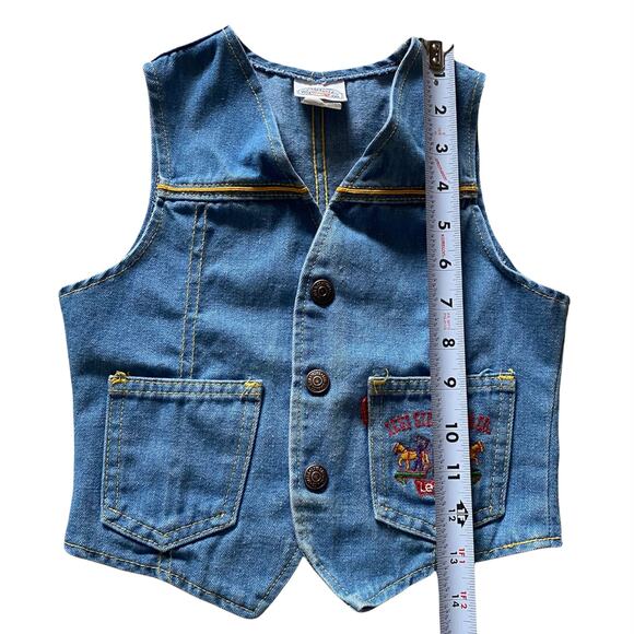 Levi Strauss & Co. Levi's Western Denim Vest Kids Sz 5 - Picture 8 of 10